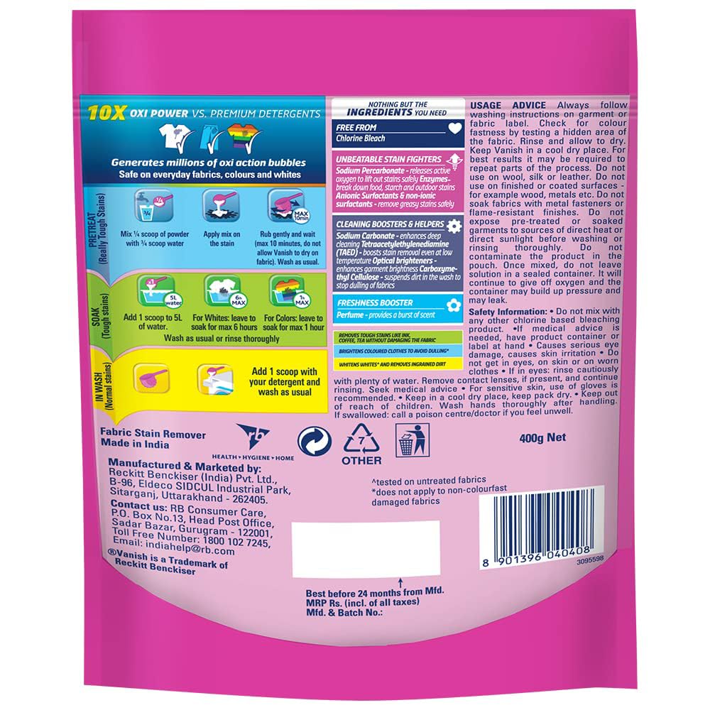 Vanish All in One Detergent Boosting Add-on Powder and stain remover - 400 g