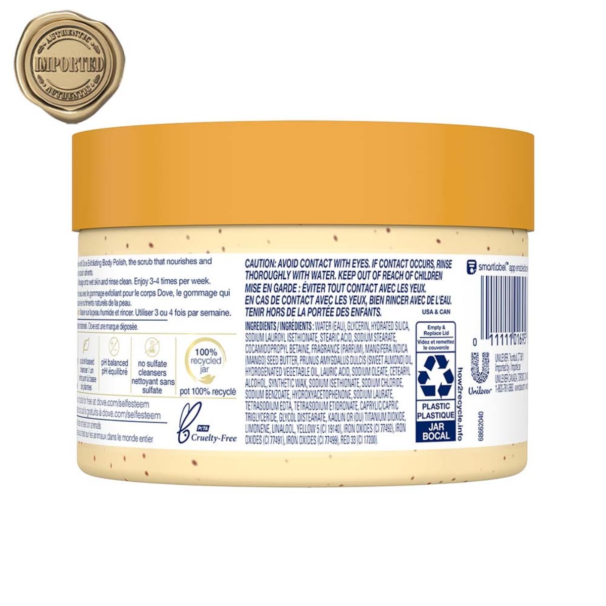 Dove Exfoliating Body Polish Scrub - Crushed Almond And Mango Butter - 298 gm