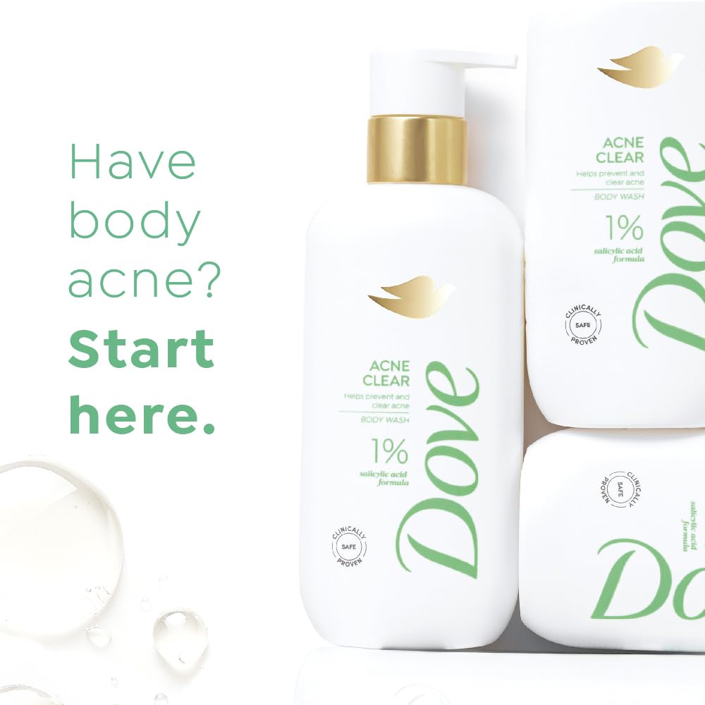 Dove Acne Clear Serum Body Wash with 1% Clearing Serum + Salicylic Acid - 300 ml