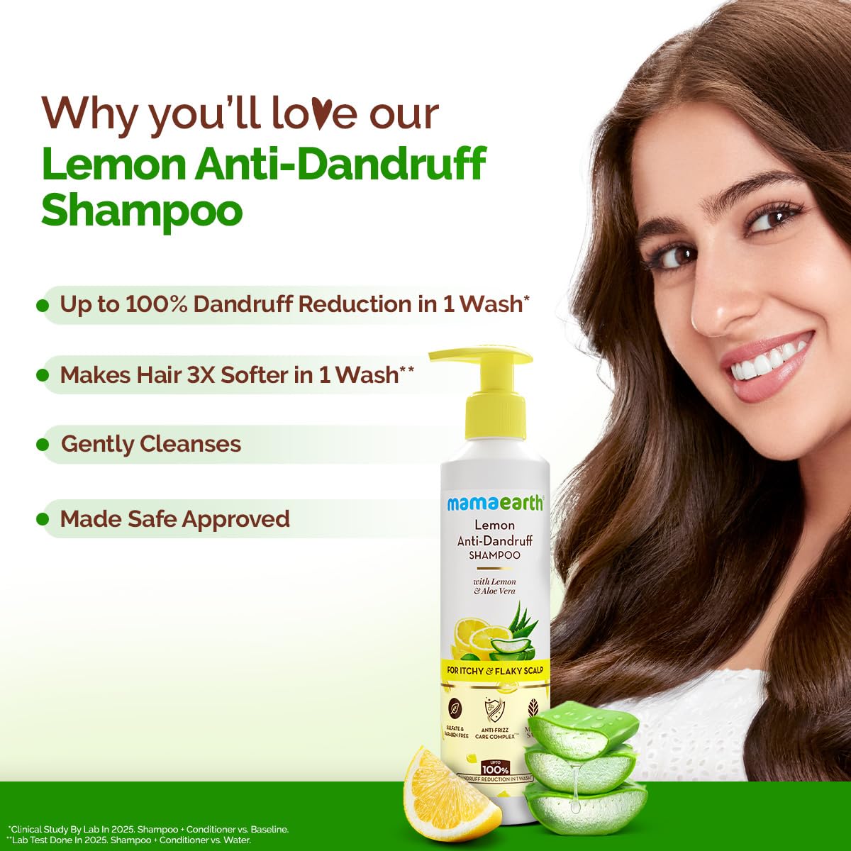 Mamaearth Lemon Anti-Dandruff Shampoo For Itchy & Flaky Scalp - 250 ml