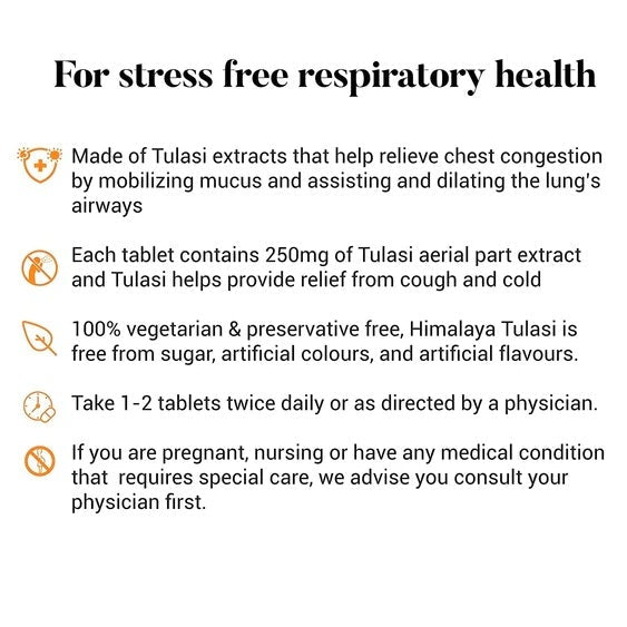 Himalaya Wellness Tulasi Respiratory Wellness - Pack of 1 - 60 tabs