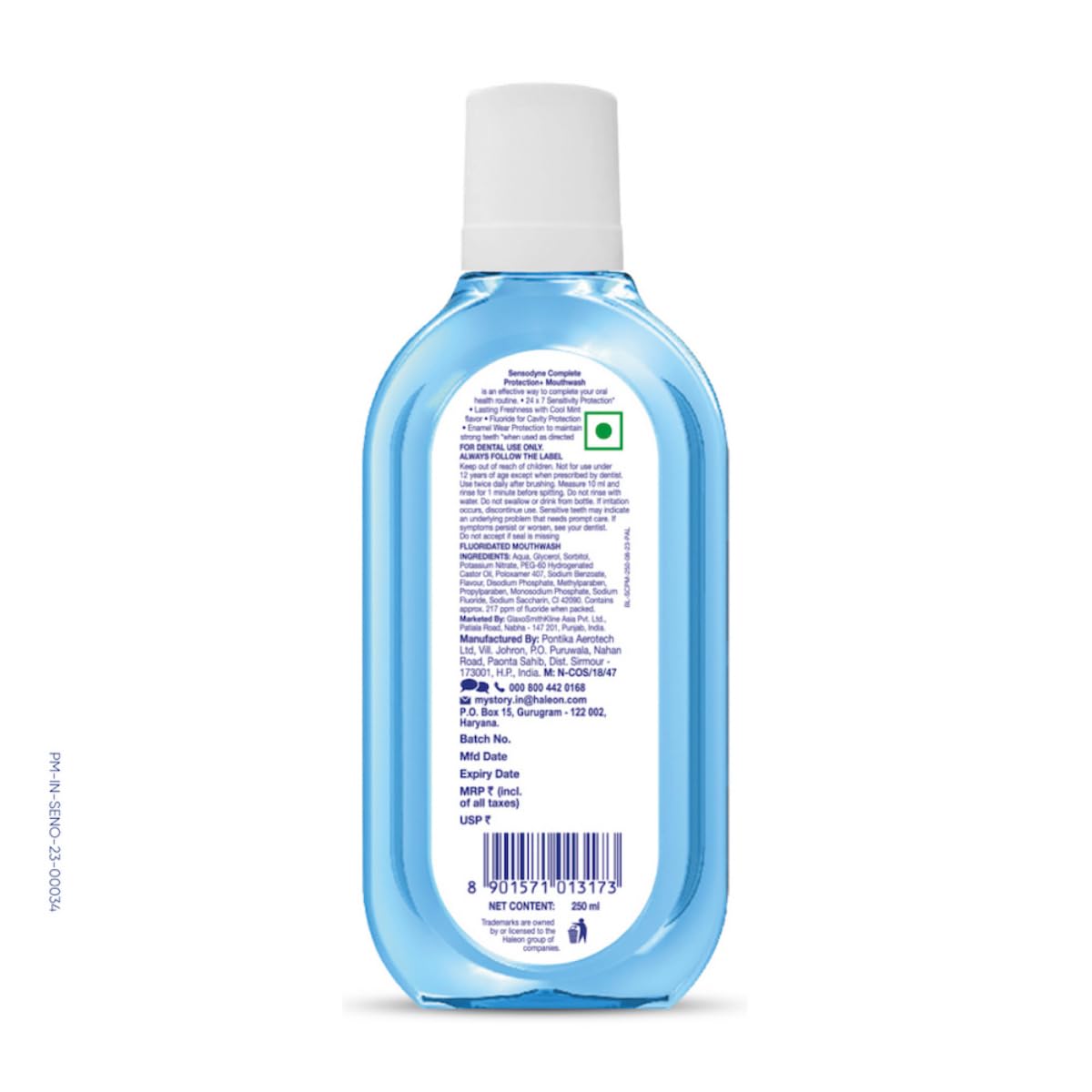 Sensodyne Mouthwash Complete Protection+ | Alcohol-free All-in-One Mouth Wash for Sensitivity Protection, Strong Teeth and Lasting Freshness, Pack of 250ml