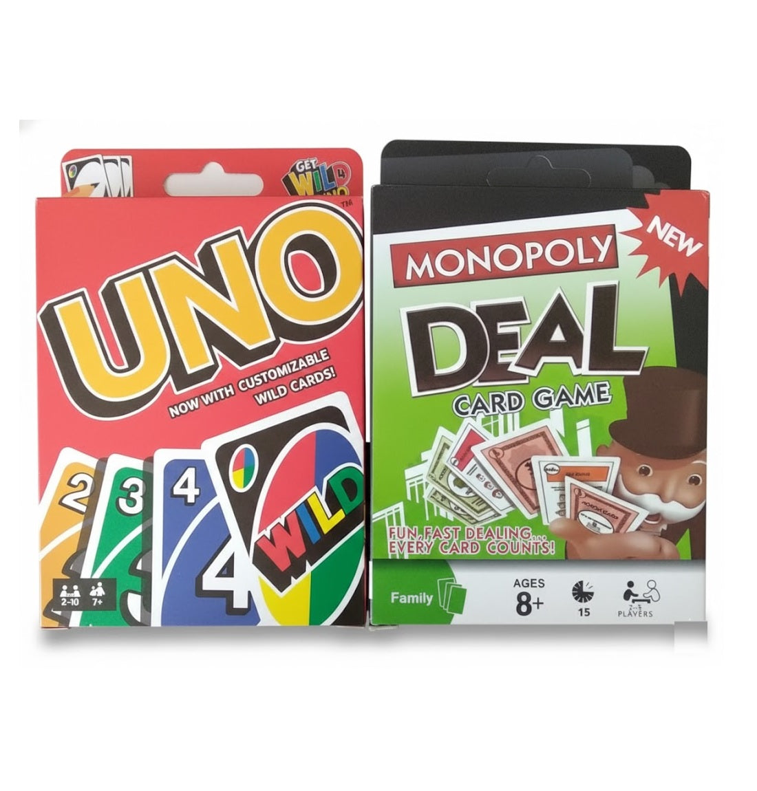 UNO Wild & Monopoly Deal Card Game Combo for Family, Friends & Travel