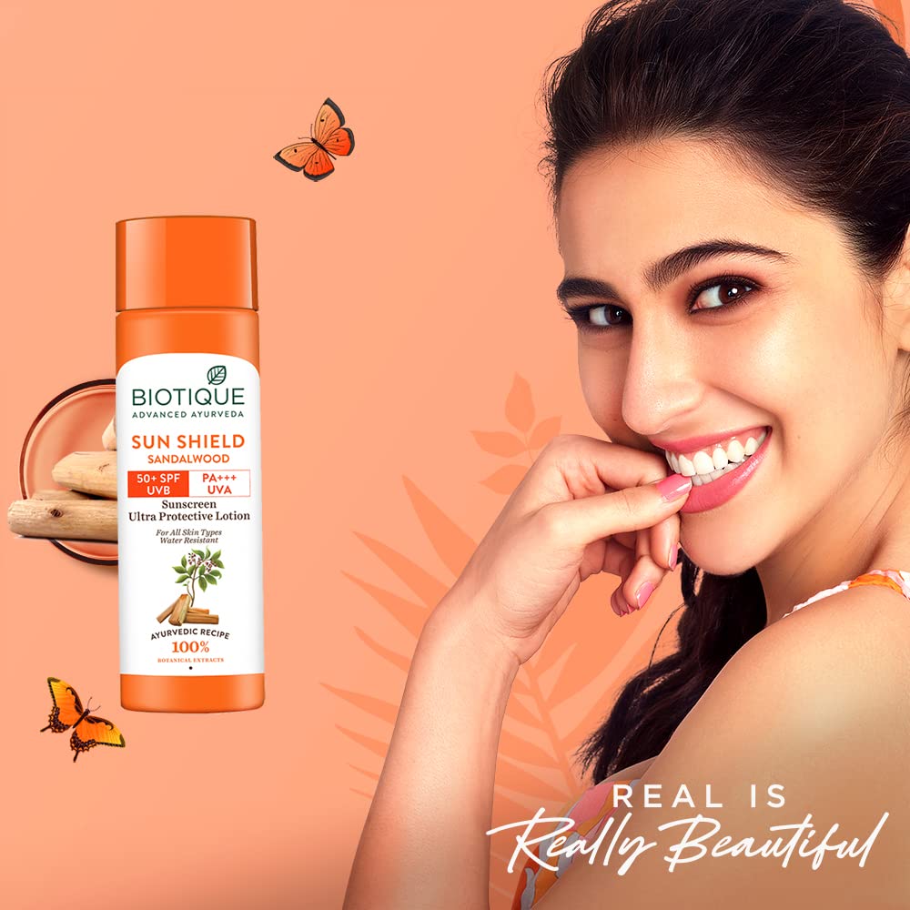 Biotique Bio Sandalwood Sunscreen Ultra Soothing Face Lotion, SPF 50+ |Ultra Protective Lotion| 190 ml