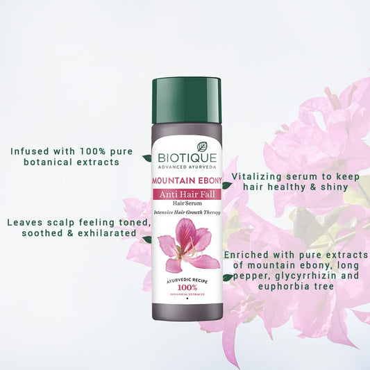 Biotique Mountain Ebony Vitalizing Serum  | Prevents Hair Fall & Soothes Scalp| Promotes Hair Growth | 75ml
