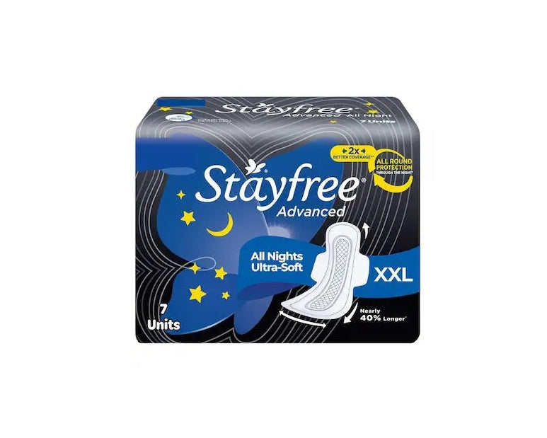 Stayfree Advanced All Nights Ultra-Soft XXL Sanitary Napkin Pads - 7 Units
