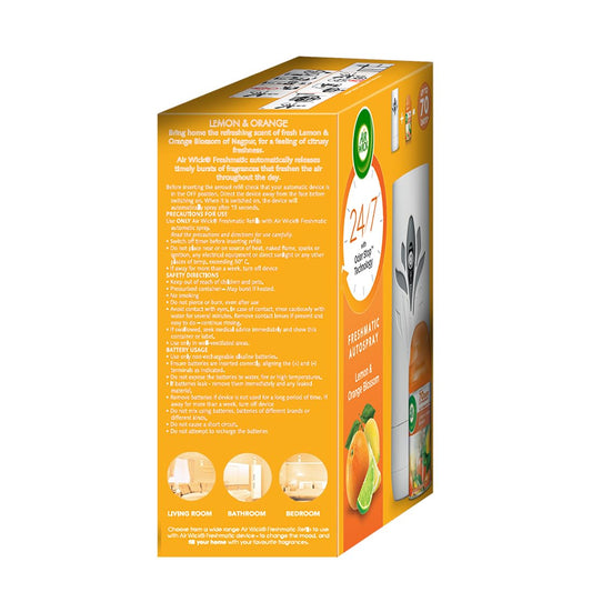 Air Wick 250 ml - Lemon & Orange Blossom, Refill + Automatic Spray| Freshmatic Air Freshener Kit