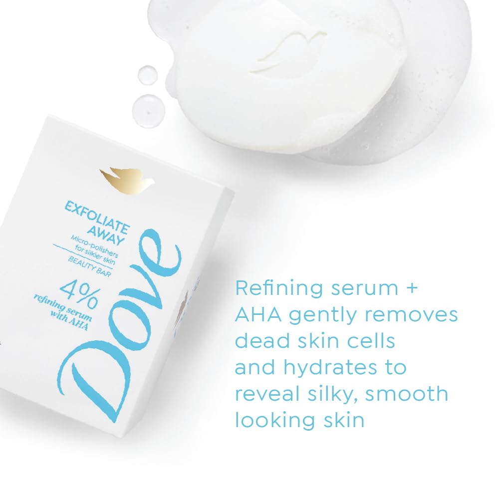 Dove Exfoliate Away Serum Beauty Bar with 4% Refining Serum + AHA - set of 3 (125gx3)