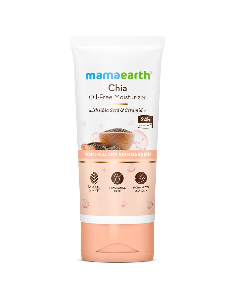Mamaearth Chia Oil-Free Moisturizer with Chia Seed & Ceramides for Healthy Skin Barrier - 80 gm