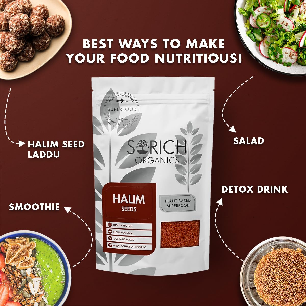 Sorich Organics Halim Seeds / Garden Cress Seeds - 400 gm