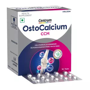 Centrum Ostocalcium CCM Tablet | Calcium Citrate Malate with Vitamin D3, K2-MK7 & Magnesium for Bone Health | 18+ years