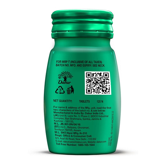 Dabur Hajmola : 100% Ayurvedic Tasty Digestive Tablets for Improved Digestion and Relief from flatulence , Pudina flavour-120 tabs