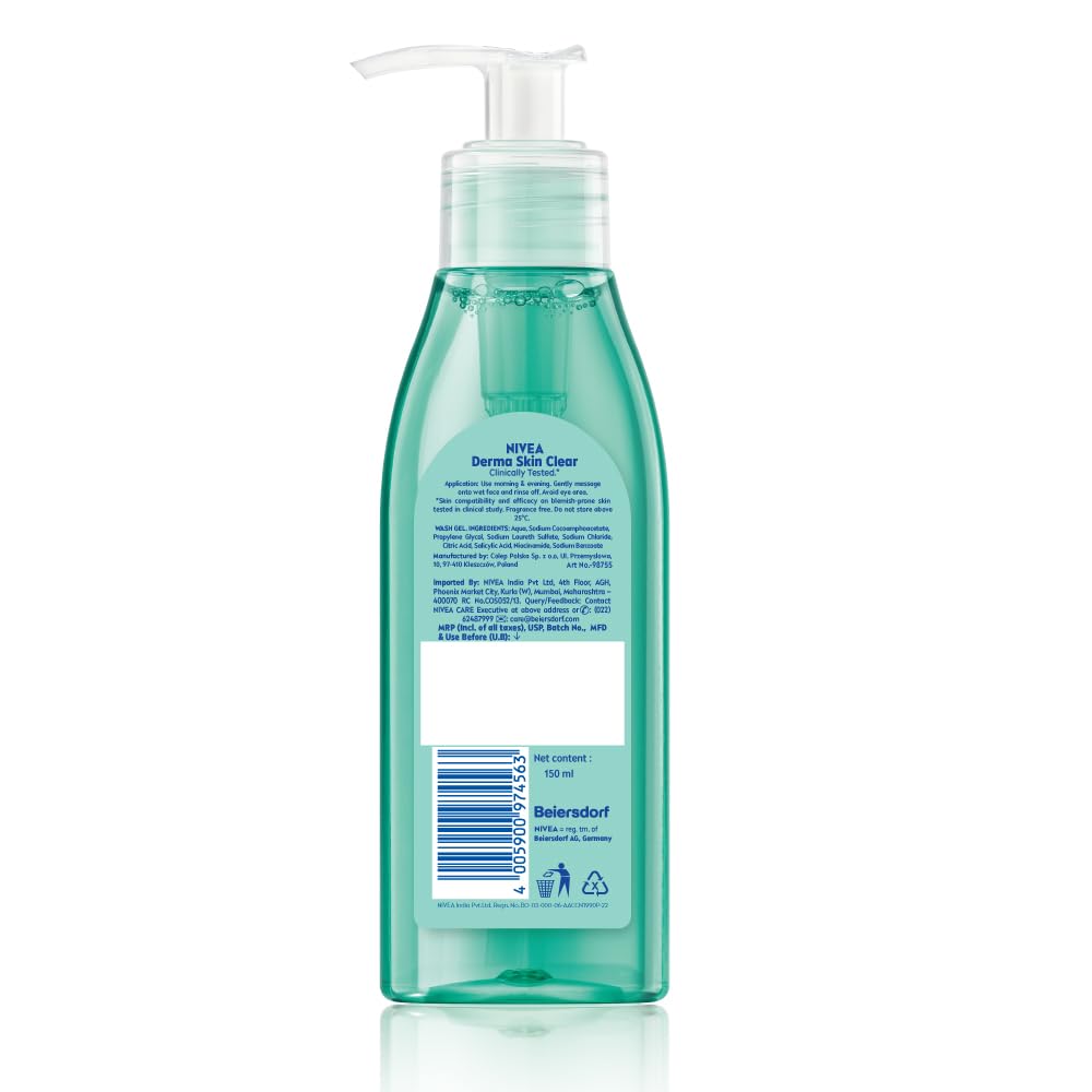 Nivea Derma Skin Clear Face Wash Gel - 150 ml