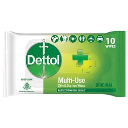 Dettol Disinfectant Multi-Use Skin & Surface Wipes, 10 pcs