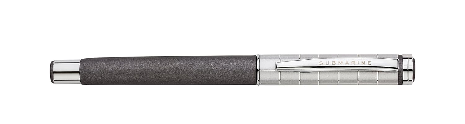 Ball Pen and Roller Pen with Silver Clip Hexa Set (Grey/Red)
