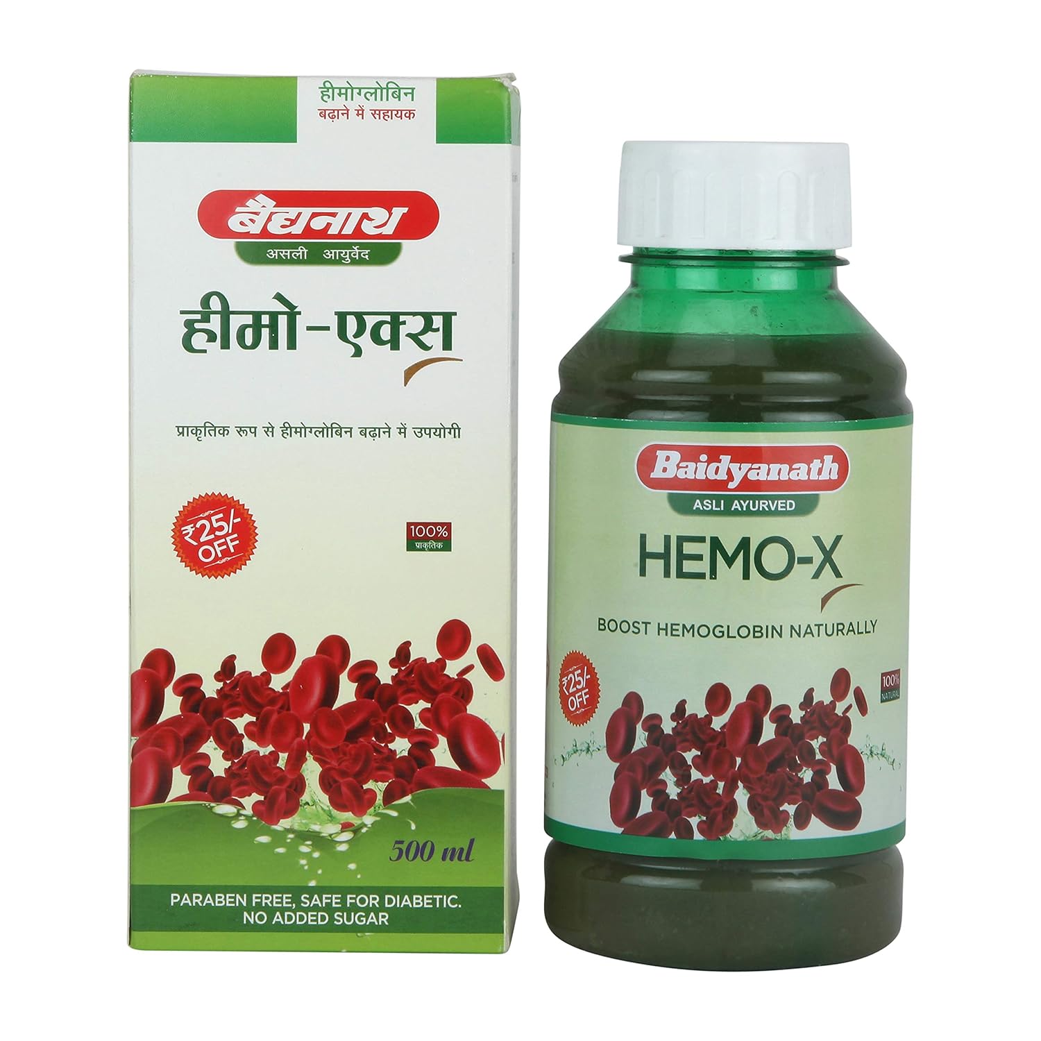 Baidyanath Hemo-X Juice (500ml) for Dizziness, Headache, Weakness, Breathlessness
