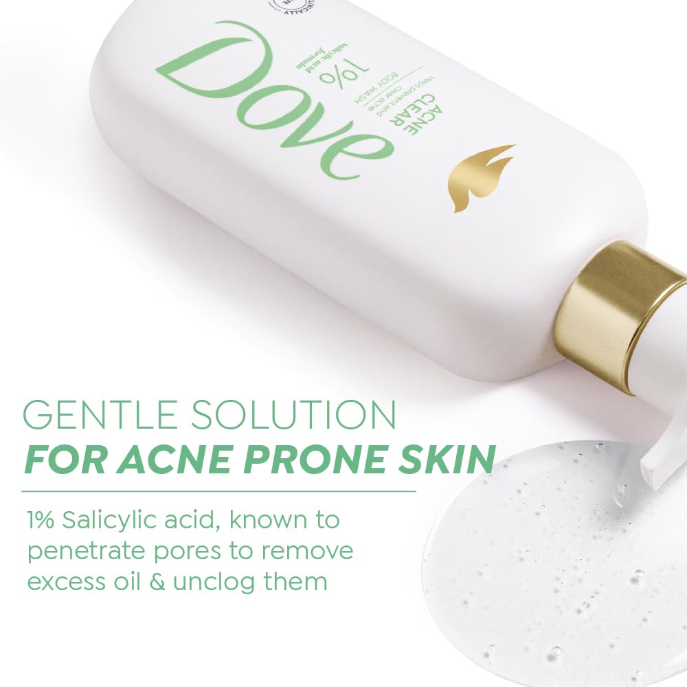 Dove Acne Clear Serum Body Wash with 1% Clearing Serum + Salicylic Acid - 300 ml