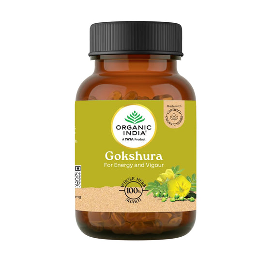 Organic India Gokshura 400mg Veg Capsule | Support Men's Wellness & Boost Stamina