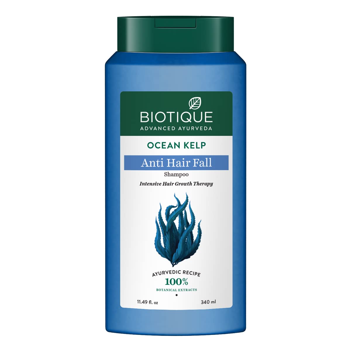 Biotique Ocean Kelp Anti Hairfall Shampoo | Intensive Hair Growth Therapy| Anti Hairfall Shampoo that Maintains Shine | 340ml