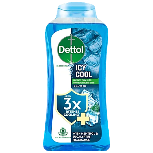 Dettol Icy Cool Shower Gel Bottle For Men -Menthol & Eucalyptus Fragrance, 250 ml