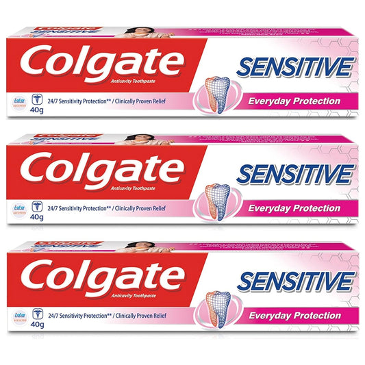 Colgate Sensitive Everyday Protection Cavity Protection Toothpaste 40G (Pack Of 3)