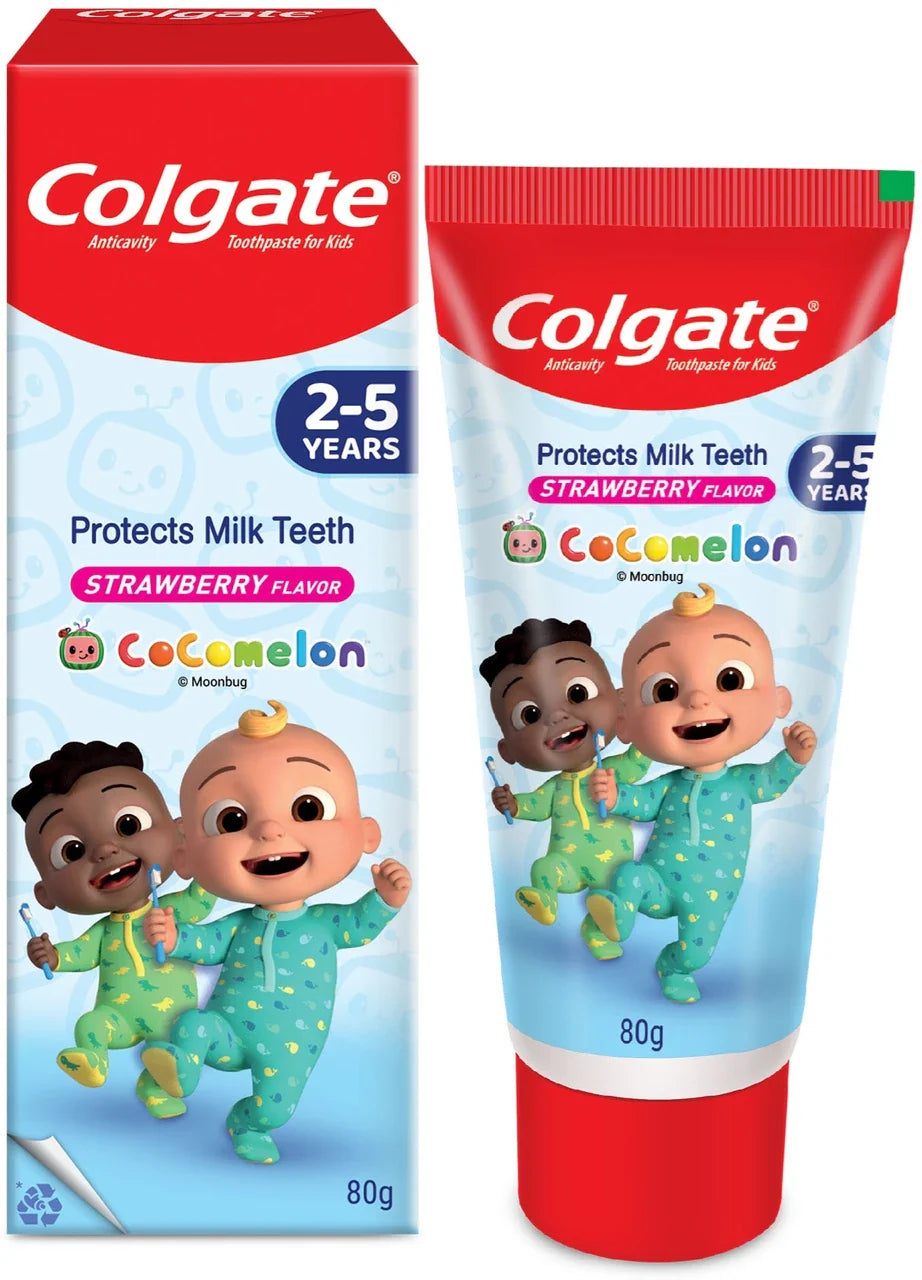 Colgate Kids Cocomelon Tooth paste for 2-5 Years (Strawberry), Cavity Protection Toothpaste (80 g)
