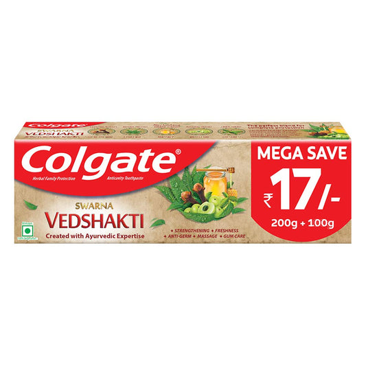 Colgate Swarna Vedshakti Toothpaste - 300Gm - Massage, Freshness, Strengthening