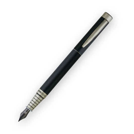 SWISSBRAND Zenith 2507 Matte black Fountain Pen with chrome trim
