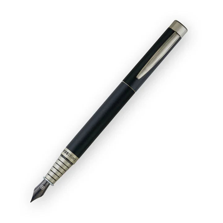 SWISSBRAND Zenith 2507 Matte black Fountain Pen with chrome trim
