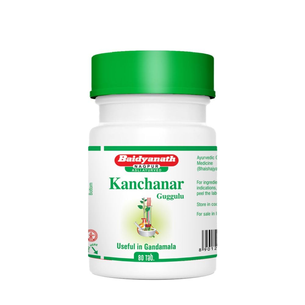 Baidyanath Kanchnar Guggulu (80 Tablets) For thyroid problems, glandular swellings, skin diseases