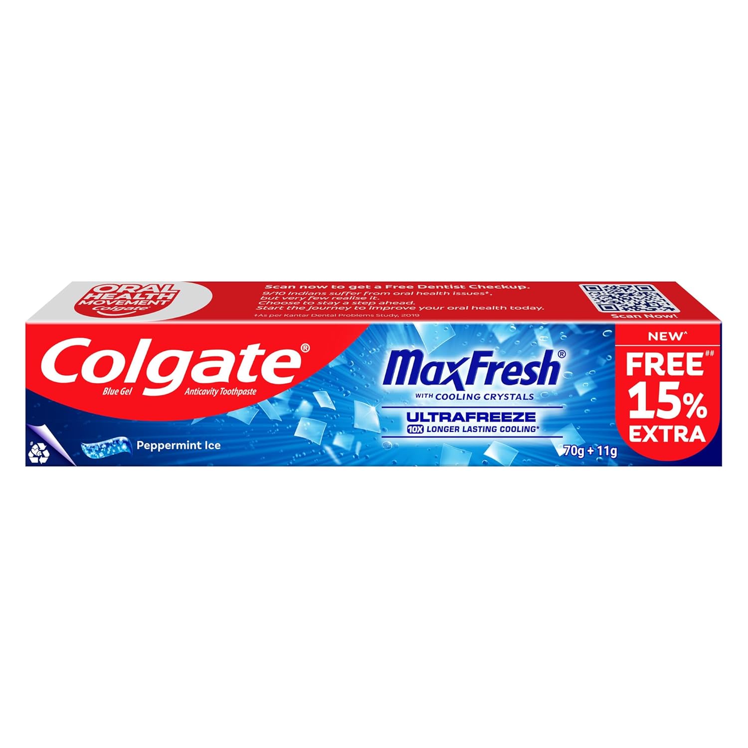 Colgate Maxfresh 80g Dental Hygiene Toothpaste Peppermint Ice (Blue Gel)