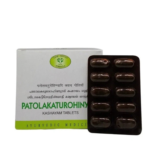 AVN AYURVEDA PATOLAKATUROHINYADI KASHAYAM TABLETS – 120 NOS For jaundice, psoriasis, allergic dermatitis