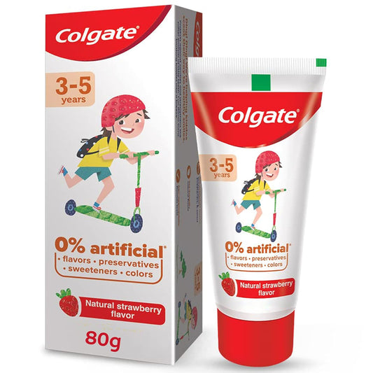 Colgate Toothpaste For Kids (3-5 Years), Natural Strawberry Flavor, Cavity Protection Tooth Paste - 80gm