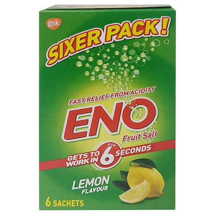 Eno Lemon Flavour Fruit Salt 5 g (Pack of 6)