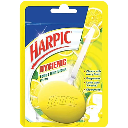 Harpic Hygienic Toilet Cleaner Rim Block - Citrus, 26 g