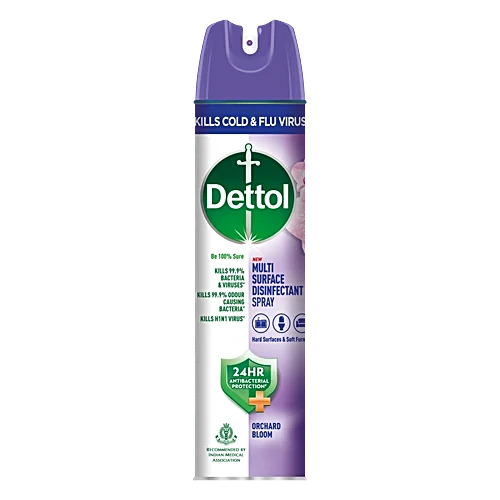 Dettol Multi-Surface Disinfectant Spray - Orchard Bloom, 24 Hours Antibacterial Protection, 225 ml