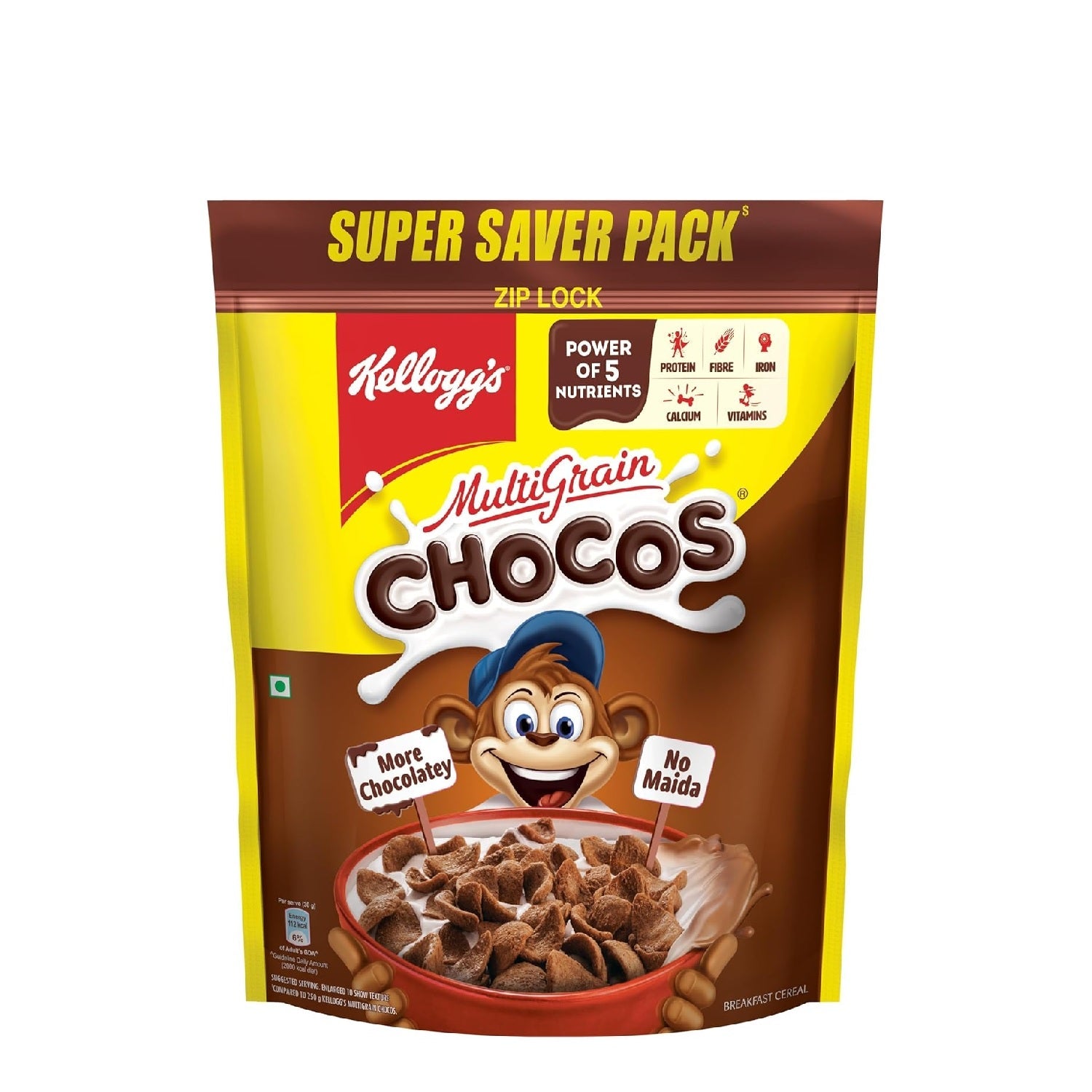 Kellogg's Multigrain Chocos For Kids, Power Of 5 Nutrients Protein, Fibre, Iron, Calcium, Vitamins - 1.05 kg