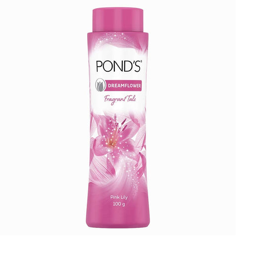 Pond’s Dreamflower Fragrant Talc – Pink Lily Freshness, Long-Lasting Fragrance (100 g)