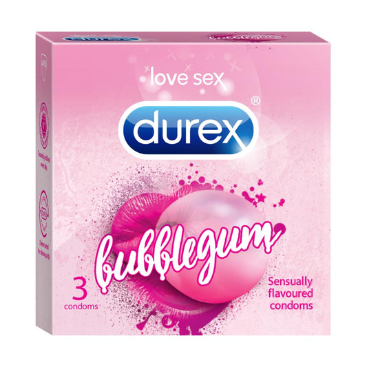 Durex Extra Thin Bubblegum Flavoured Condoms, 3 count