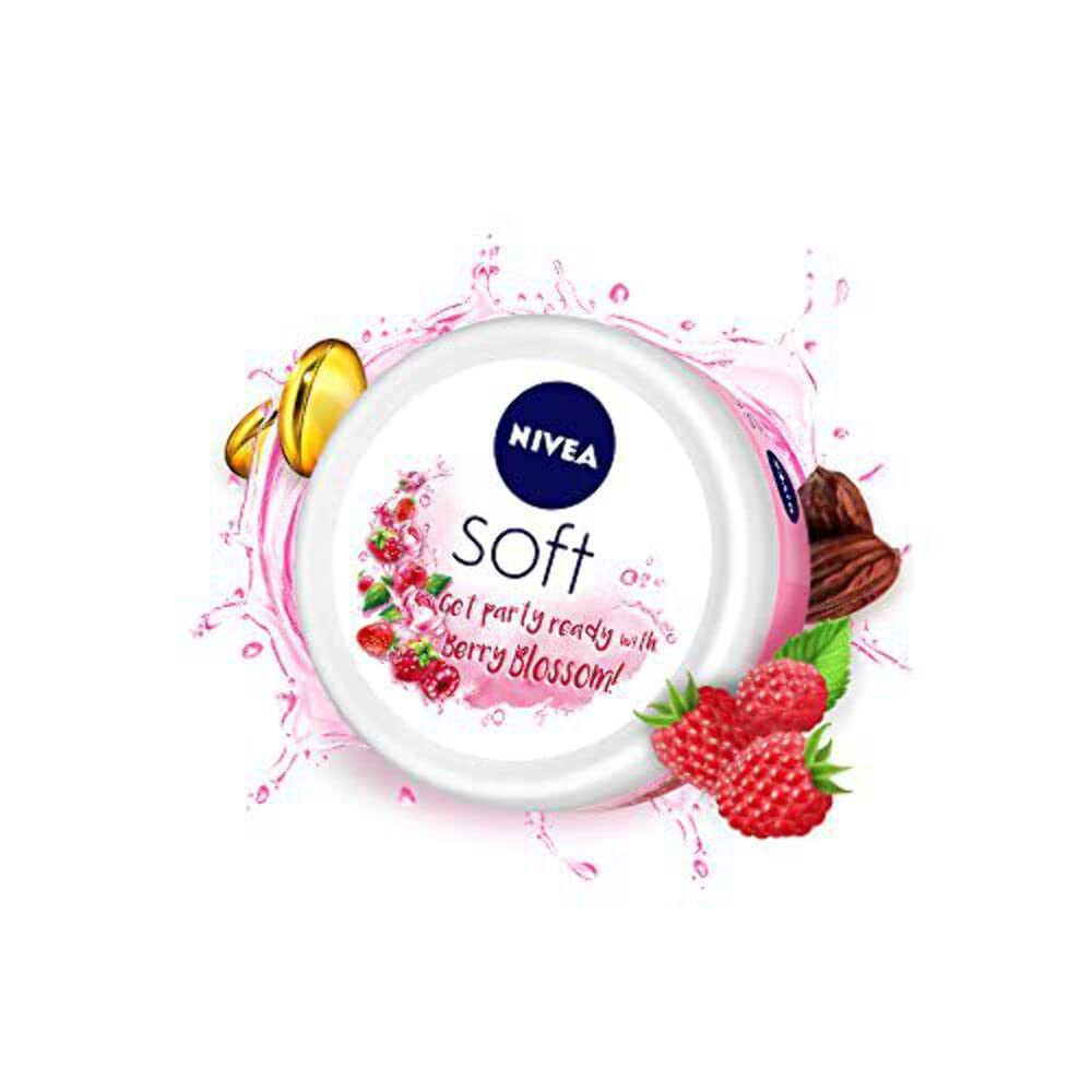 Nivea Soft Light Moisturizer Cream Berry Blossom - 100 ml