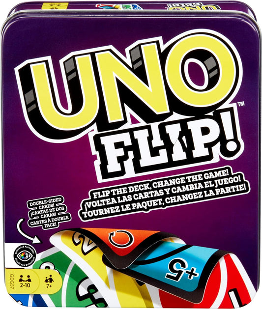 UNO FLIP! Card Game in Storage & Travel Tin