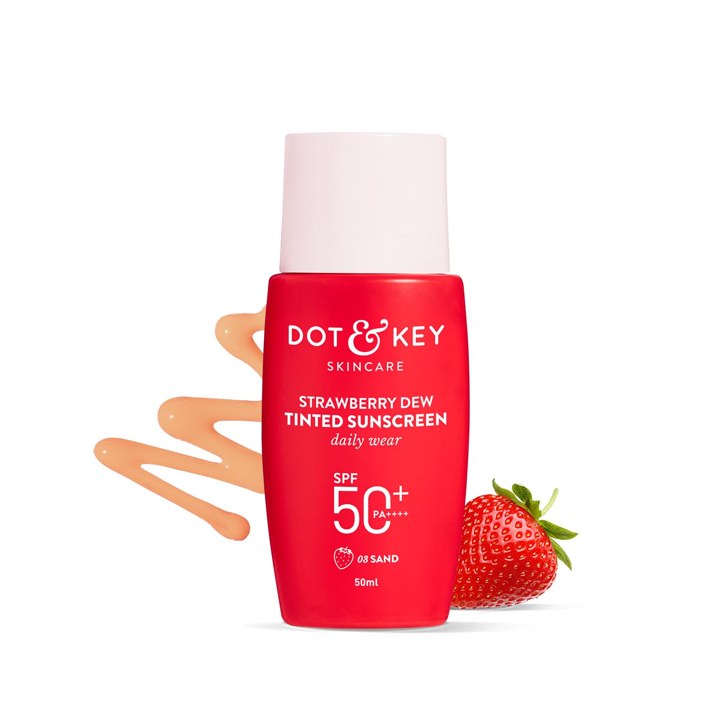 Dot & Key Strawberry Dew Tinted Sunscreen SPF 50+ PA++++ - 02 Warm Ivory - 50 gm
