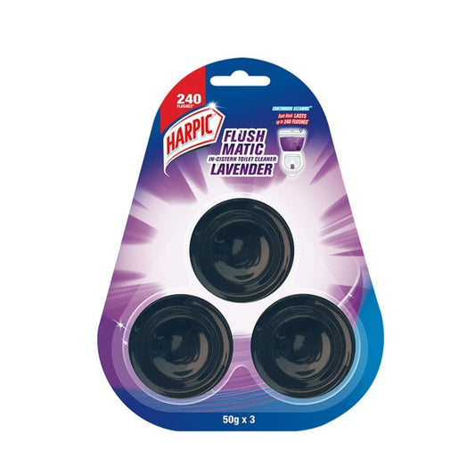 Harpic Flushmatic In-Cistern Toilet Cleaner Block, Lavender, 50 gm (Pack of 3)