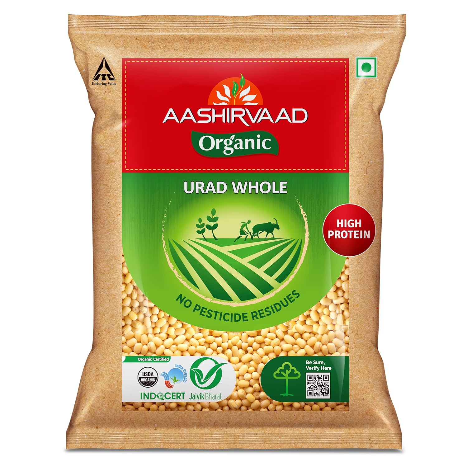 Aashirvaad Organic Urad Dal (Whole) - 1 kg