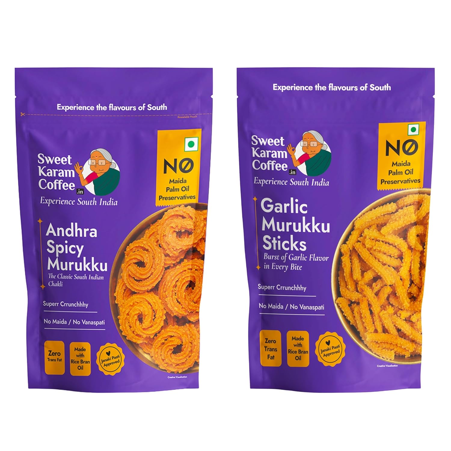 Sweet Karam Coffee Andhra Murukku (Classic Crunch) - 95 gm