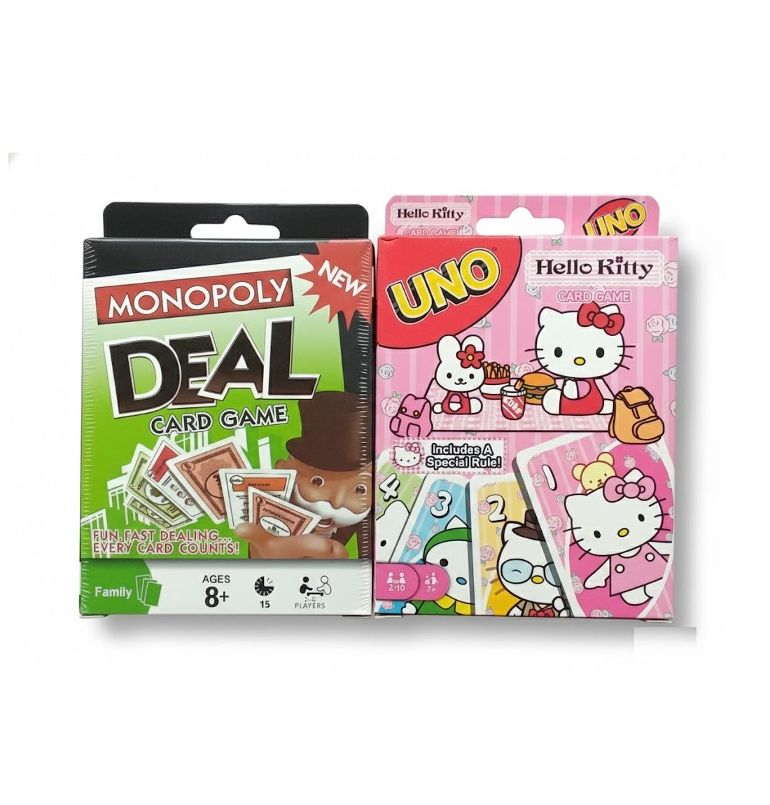UNO Hello Kitty & UNO Monopoly Deal Card Game Combo | for Friends, Family & Travel