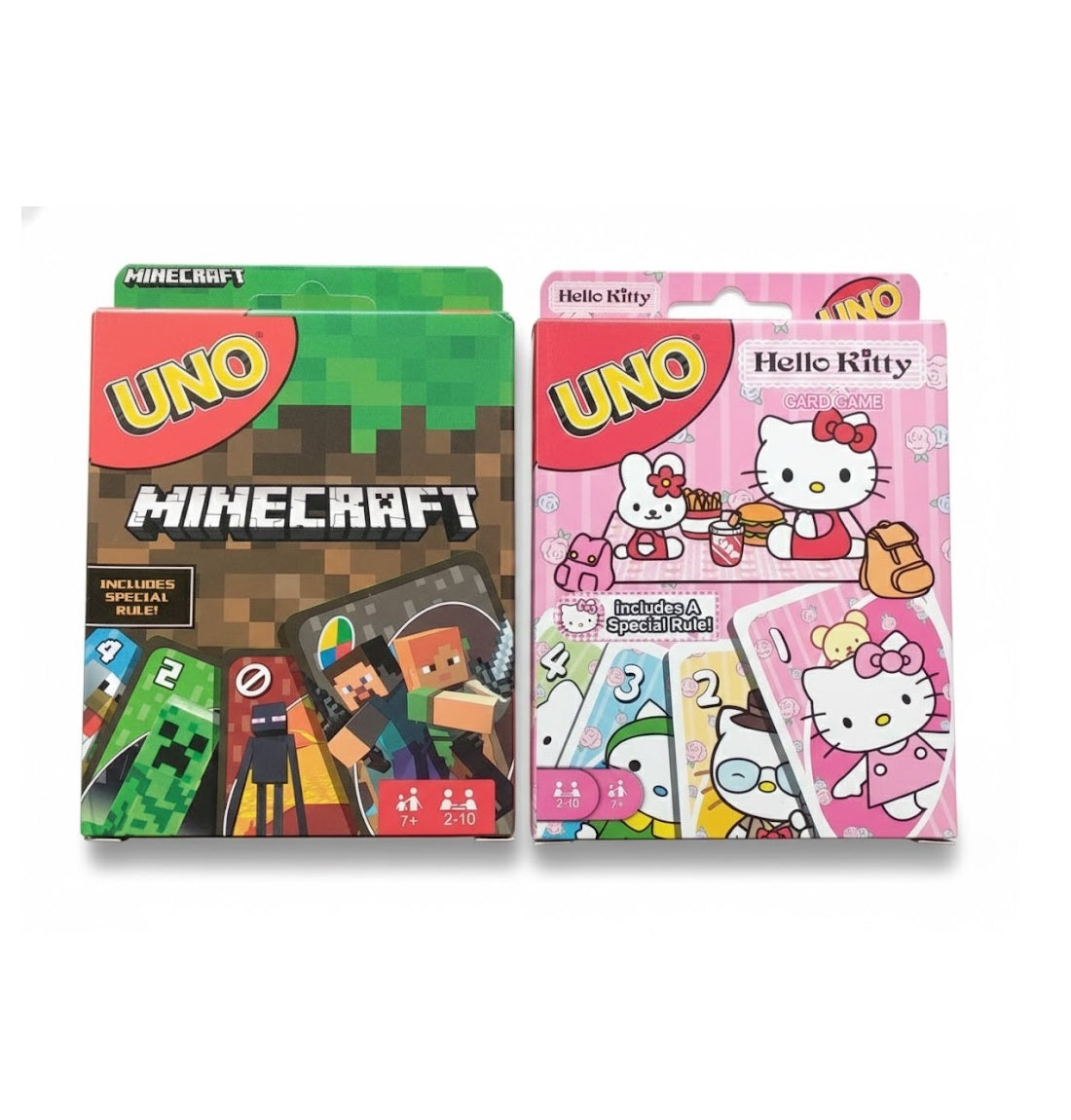 UNO Minecraft & UNO Hello Kitty Card Game Combo | Friends, Family and Travel