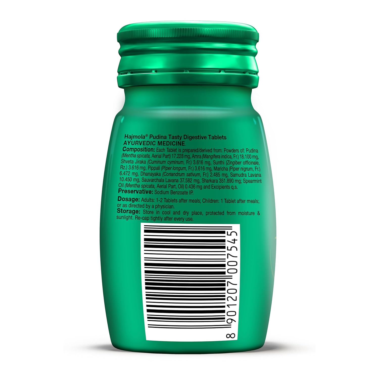 Dabur Hajmola : 100% Ayurvedic Tasty Digestive Tablets for Improved Digestion and Relief from flatulence , Pudina flavour-120 tabs