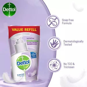 Dettol Sensitive Germ Protection (Pack Of 3) Handwash Refill Of 175 Ml