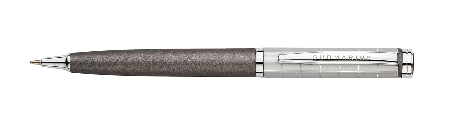 Ball Pen and Roller Pen with Silver Clip Hexa Set (Grey/Red)